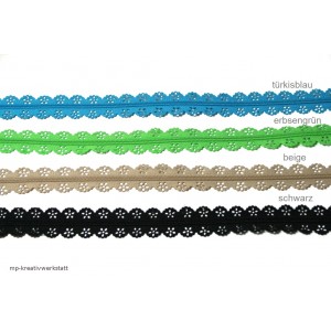 Spitzen-Endlosreissverschluss  3mm Spirale  inkl. 2 Stk Schieber/m  - Farbwahl